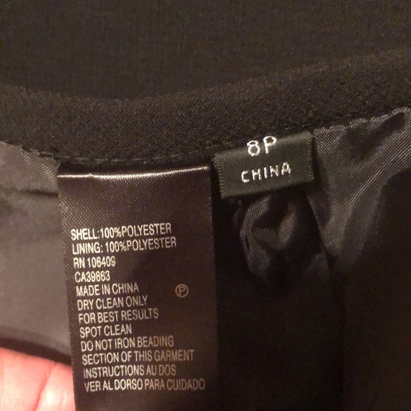 Black Fully Lined 8P Skirt with Embellished Hem - Picture 5 of 5